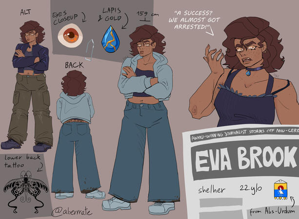 ref sheet - 1x fullbody, 1x bust, 2x alt/back view